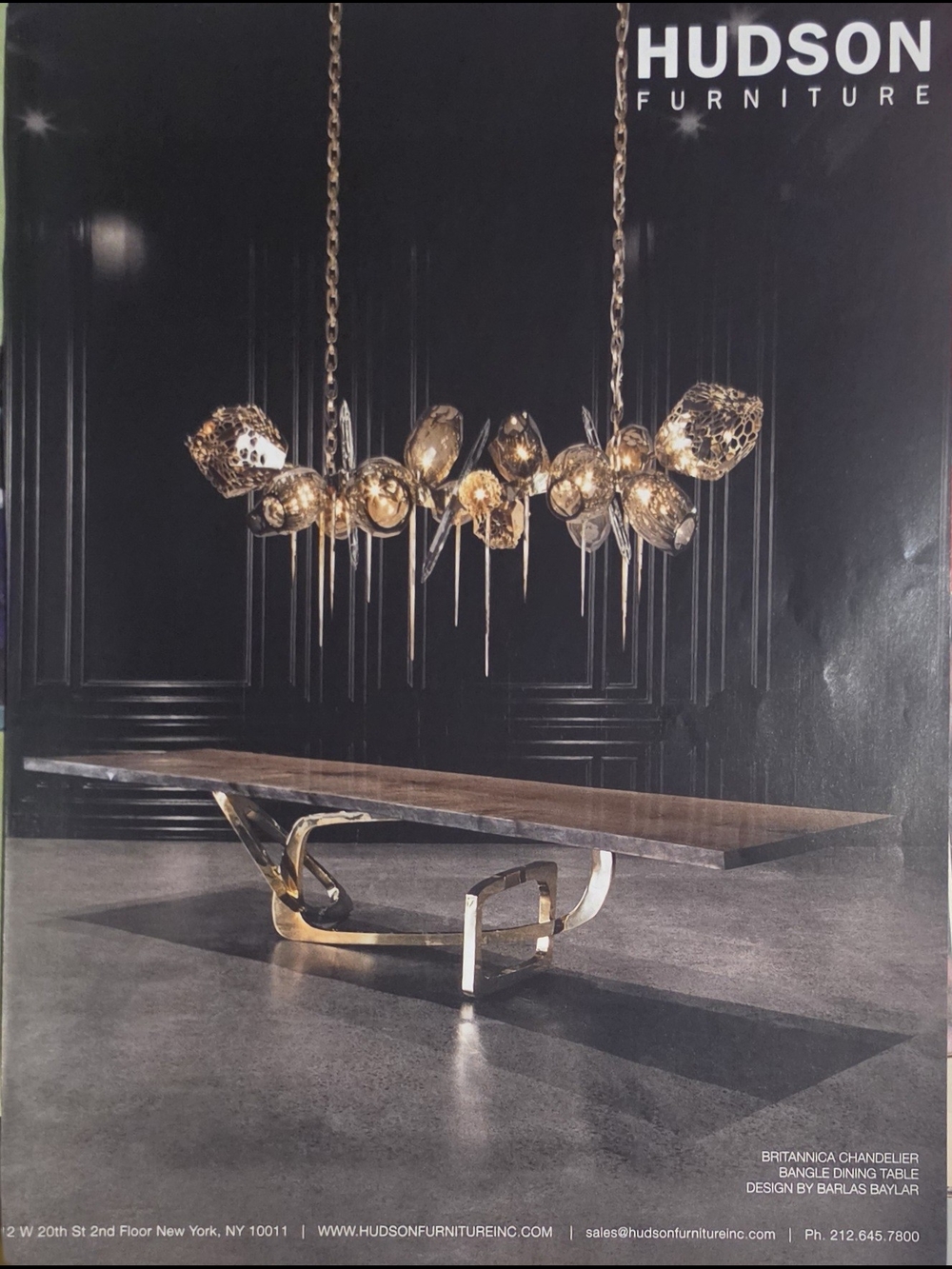 Beautiful Classic Hudson Furniture Gold Chandelier Printed Ad